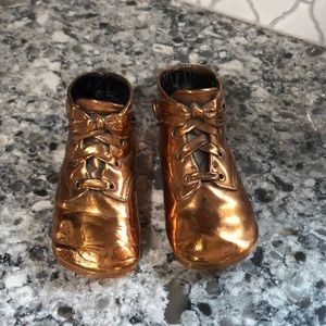 Bronzed vintage baby shoes